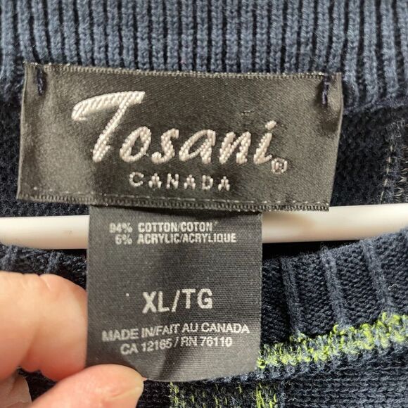 Vintage Tosani Sweater Mens Extra Large Multi Colored Pullover Long Sleeve Crew - Picture 5 of 9